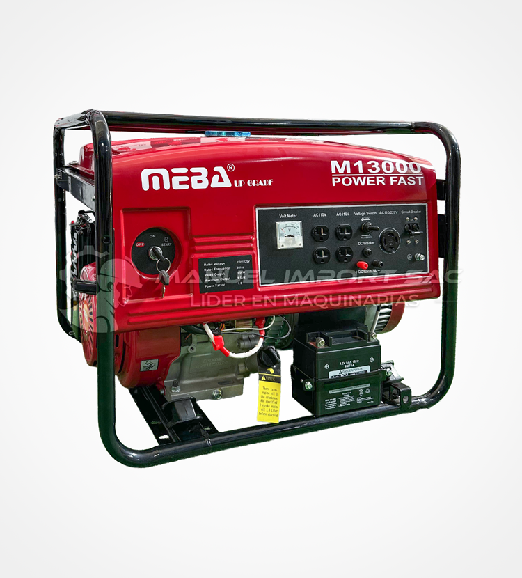 Generador Meba 13000W Gasolinero Monofásico Motor 18HP Potencia 8KW 110V - 220V