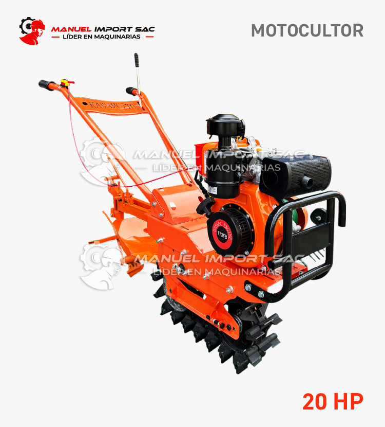 Motocultor Petrolero Motor 20HP Accesorios