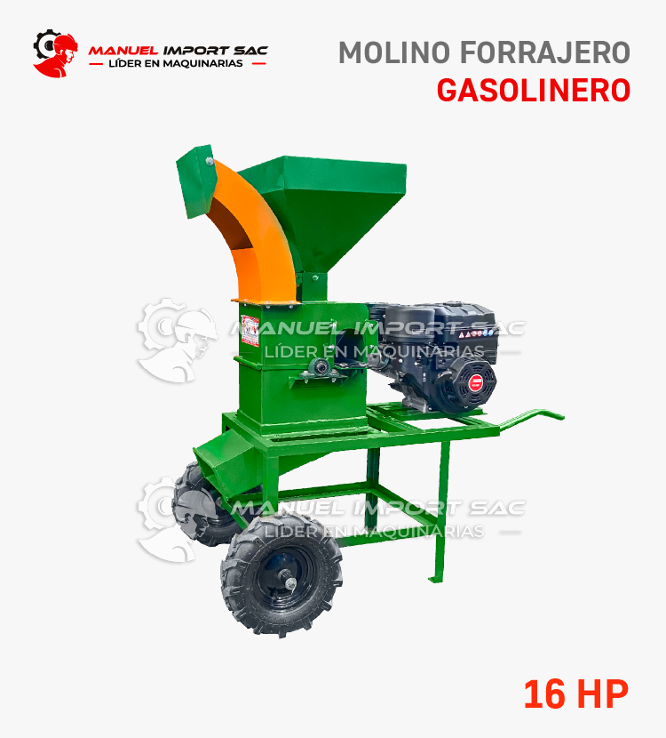 Molino Picador 2 en 1 Gasolinero Motor 16HP