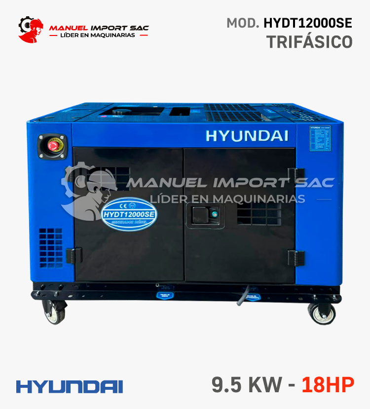 Generador Hyundai HYDT12000SE 9.5 KW 18 HP Diesel