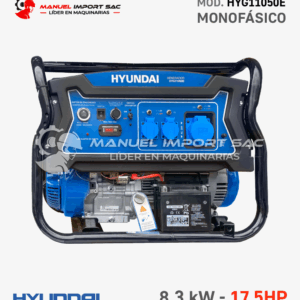 Generador Hyundai HYG11050E Gasolinero Monofásico Motor 17.5HP 8.3kW