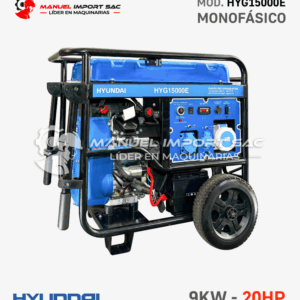 Generador Hyundai HYG15000E Gasolinero Monofásico Motor 20HP  9KW