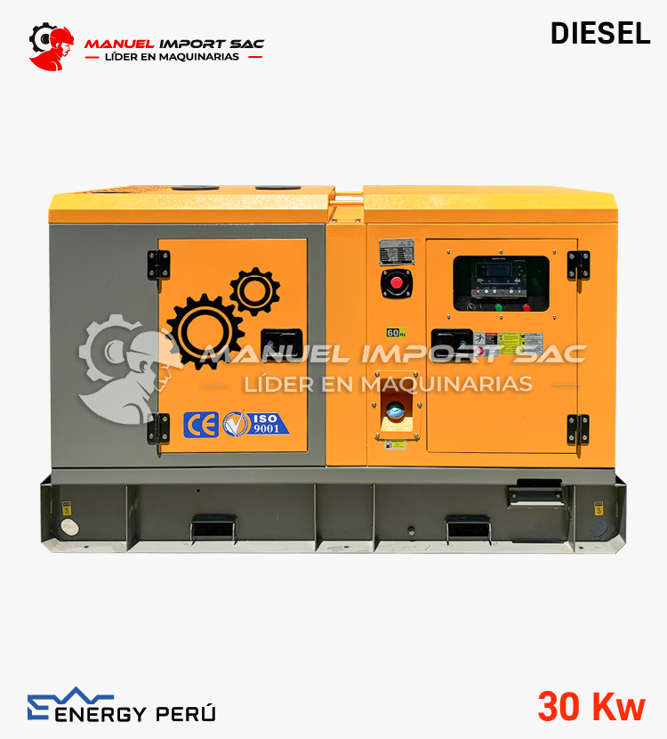 Grupo Electrógeno Energy Perú 30kW Capsulado Silencioso Amarillo
