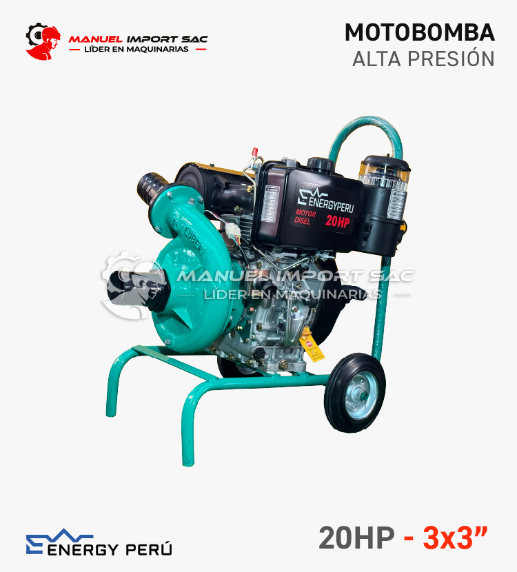 Motobomba Energy Perú Alta Presión 3x3” 20HP Diesel