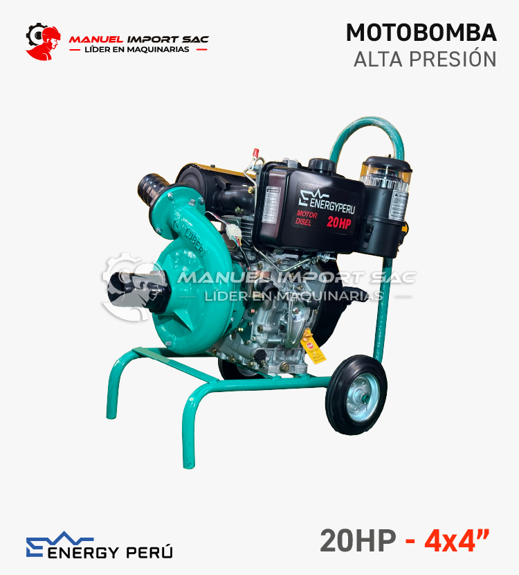 Motobomba Energy Perú Alta Presión 4x4” 20HP Diesel