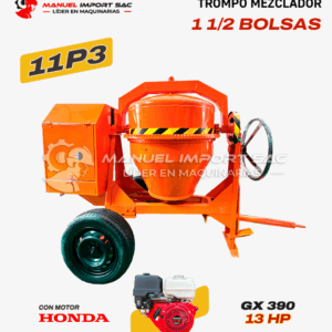Trompo Mezclador 11P3 Motor Honda 13 HP Gasolinero